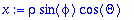 x := rho*sin(phi)*cos(Theta)