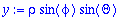 y := rho*sin(phi)*sin(Theta)