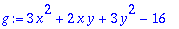 g := 3*x^2+2*x*y+3*y^2-16