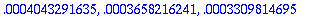 .9004521050e-3, .8146947616e-3, .7371047843e-3, .66...