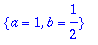 {a = 1, b = 1/2}