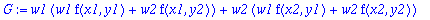 G := w1*(w1*f(x1,y1)+w2*f(x1,y2))+w2*(w1*f(x2,y1)+w...