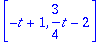 vector([-t+1, 3/4*t-2])