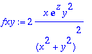 fxy := 2*x*exp(z)*y^2/(x^2+y^2)^2