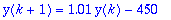y(k+1) = 1.01*y(k)-450