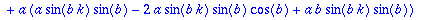 karakt := a*(2*a*cos(b)^2-a-a*cos(b)-a*b*cos(b)+b)*cos(b*k)+a*(a*sin(b*k)*sin(b)-2*a*sin(b*k)*sin(b)*cos(b)+a*b*sin(b*k)*sin(b))