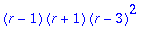 (r-1)*(r+1)*(r-3)^2