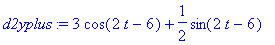 d2yplus := 3*cos(2*t-6)+1/2*sin(2*t-6)