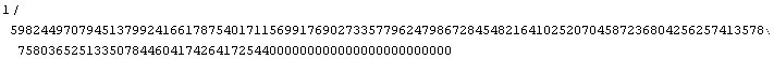 1/598244970794513799241661787540171156991769027335779624798672845482164102520704587236804256257413578758036525133507844604174264172544000000000000000000000000