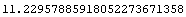11.22957885918052273671357610227186743203`25