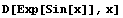 D[Exp[Sin[x]], x]
