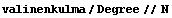 valinenkulma/Degree // N