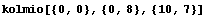 kolmio[{0, 0}, {0, 8}, {10, 7}]