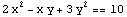 2 x^2 - x y + 3 y^2 == 10